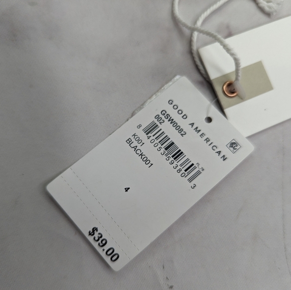 Good American Swim Top Women Black Better Band Bandeau Strapless - Picture 8 of 9